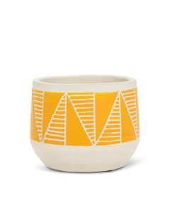 Small Etched Planter Yellow