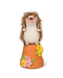 Hedgehog on Garden Pot
