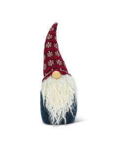 Lg Red Mix Hat Gnome-12"H