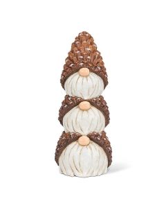 Stacked Gnomes with Pinecone Hats