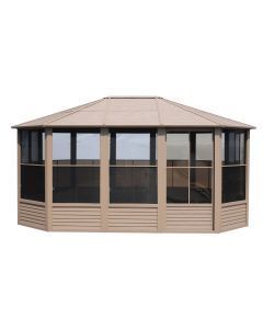 Gazebo Penguin Florence Solarium with Metal Roof 12 Ft. x 15 Ft. Sand