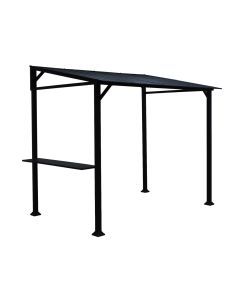 Grill BBQ wallshelter gazebo 5'x 8' with 1 straight roof with square aluminum post and 1 side table
