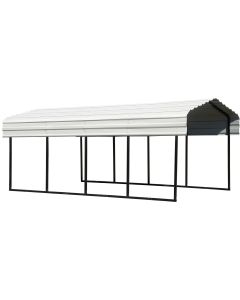 Steel Carport 10 ft. x 20 ft. x 7 ft. Galvanized Black/Eggshell