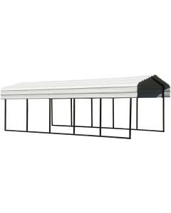 Abri auto acier 10x24x7.Galvanis.Noir/Coquille œuf