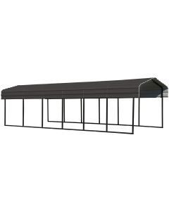 Steel Carport 10 ft. x 29 ft. x 7 ft. Galvanized Black/Charcoal