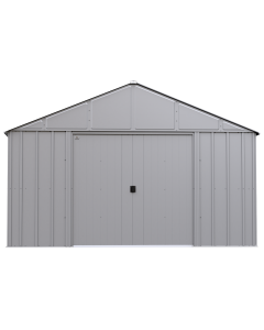 Abri de jardin Arrow Classic en métal, 12 x 14, gris cannelé