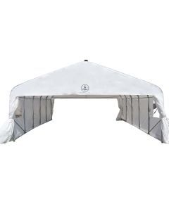 Gazebo Penguin Deluxe Double Car Shelter 18 ft x 20 ft. White