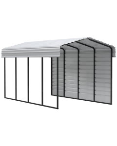Arrow Carports Abri d'auto en acier galvanisé, avec enceinte 1 côté, Kit abri d'auto métallique, 10' x 20' x 9' , Coquille d'œuf