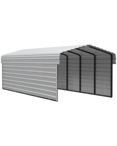 Arrow Carports Abri d'auto en acier galvanisé, avec enceinte 2 côtés, Kit abri d'auto métallique, 10' x 24' x 7', Coquille d'œuf