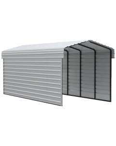 Arrow Carports Abri d'auto en acier galvanisé, avec enceinte 2 côtés, Kit abri d'auto métallique, 10' x 24' x 9' , Coquille d'œuf