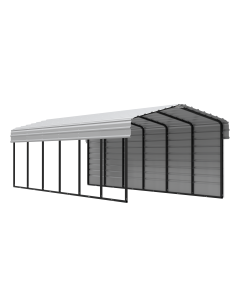 Arrow Carports Abri d'auto en acier galvanisé, avec enceinte 1 côté, Kit abri d'auto métallique, 10' x 29' x 7' , Coquille d'œuf