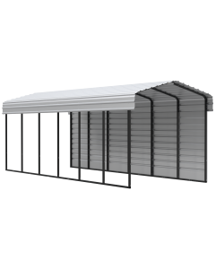 Arrow Carports Abri d'auto en acier galvanisé, avec enceinte 1 côté, Kit abri d'auto métallique, 10' x 29' x 9' , Coquille d'œuf