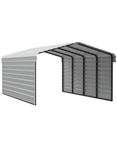 Arrow Carports Abri d'auto en acier galvanisé, avec enceinte 2 côtés, Kit abri d'auto métallique, 12' x 20' x 7'  , Coquille d'œuf