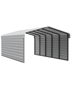 Arrow Carports Abri d'auto en acier galvanisé, avec enceinte 2 côtés, Kit abri d'auto métallique, 12' x 24' x 7'  , Coquille d'œuf