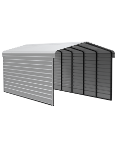 Arrow Carports Abri d'auto en acier galvanisé, avec enceinte 2 côtés, Kit abri d'auto métallique, 12' x 24' x 9'  , Coquille d'œuf