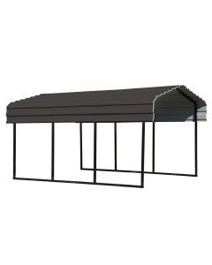 Steel Carport 10 ft. x 15 ft. x 7 ft. Galvanized Black/Charcoal