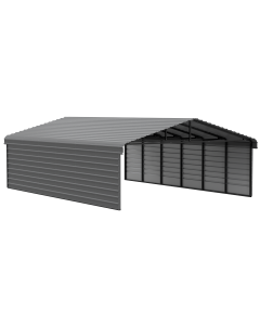 Arrow Carports Abri d'auto en acier galvanisé, avec enceinte 1 côté, Kit abri d'auto métallique, 10' x 15' x 9' , Coquille d'œuf