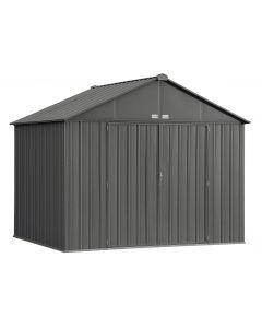 EZEE Shed Steel Storage 10 x 8 ft. Galvanized Extra High Gable Charcoal
