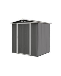 EZEE Shed Steel Storage 6 x 5 ft. Galvanized Low Gable Charcoal with Cream Trim