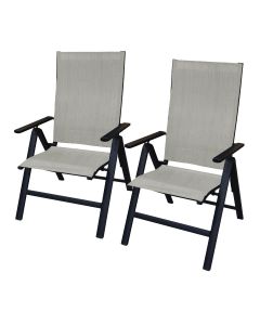 Emma -deluxe high back sling folding and recliner chair (2 pcs)
