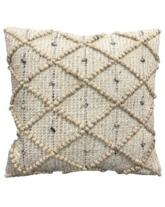 Charm cushion with diamond design 18" x 18" - Ecru