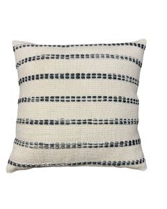 Natural striped cushion 18" x 18" - Blue grey