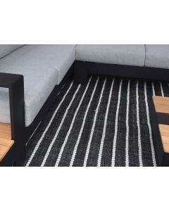 Graphite rug 5' x 7' - Black and natural stripe
