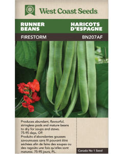 Firestorm Runner Beans Vegetables Seeds - West Coast Seeds