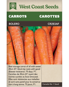 Bolero F1 Nantes Carrots Vegetables Seeds - West Coast Seeds