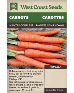 Nantes Coreless Nantes Carrots Vegetables Seeds - West Coast Seeds