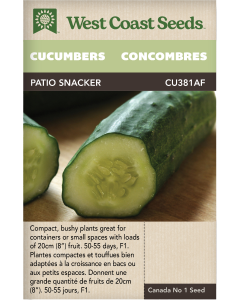 Patio Snacker F1 Slicing Cucumbers Vegetables Seeds - West Coast Seeds