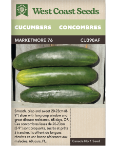 Marketmore Slicing Cucumbers Vegetables Seeds - West Coast Seeds