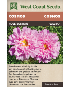 Rose Bon Bon - double click Annual Cosmos Flowers Seeds - West Coast Seeds