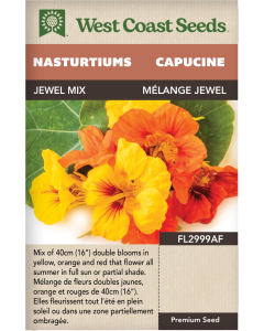 Jewel Mix Annual Nasturtiums Flowers Seeds - West Coast Seeds
