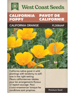 California Orange Annual California Poppys Flowers Seeds - West Coast Seeds