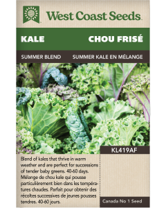 Summer Kale en mélange Chou frisé Légumes Graines - West Coast Seeds