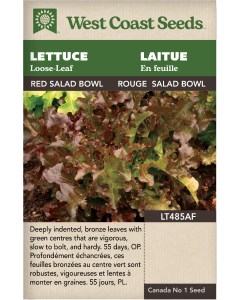 Salad Bowl - Red Loose-leaf Lettuce Vegetables Seeds - West Coast Seeds