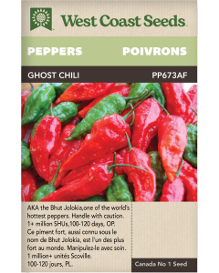 Ghost Chili Pepper Hot Peppers Vegetables Seeds - West Coast Seeds