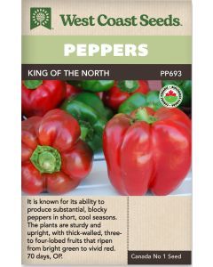 King of the North Certified Organic Sweet Peppers Vegetable Seeds - West Coast Seeds - PP693A