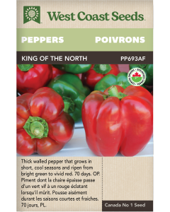 King of the North Certified Organic Sweet Peppers Vegetables Seeds - West Coast Seeds