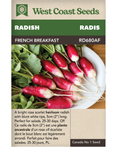 French Breakfast Red Radishes Vegetables Seeds - West Coast Seeds