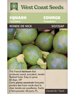 Ronde De Nice Zucchini Squash Vegetables Seeds - West Coast Seeds