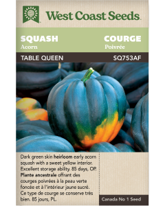 Table Queen Acorn Squash Vegetables Seeds - West Coast Seeds