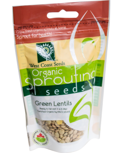 Green Lentils Certified Organic Sprouting Lentils Vegetable Seeds - West Coast Seeds - SS113A