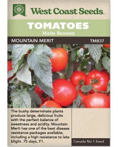 Mountain Merit F1 (Coated) (10 Seeds) Main - slicing Tomatoes Vegetable Seeds - West Coast Seeds - TM837A