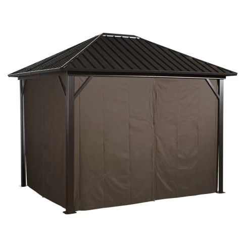 Sojag Brown Curtains for Genova Gazebo, 10 ft. x 12 ft., Poly