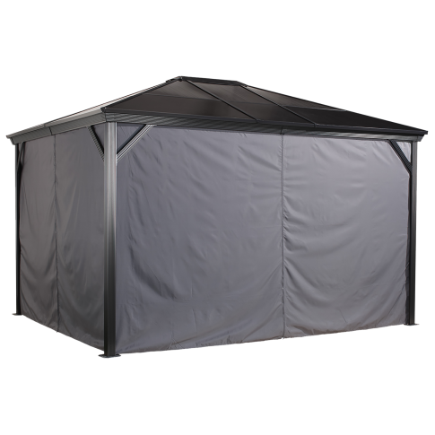 Sojag, rideaux gris pour abri soleil Verona, 10 pi x 10 pi, polyester, rideaux d'extérieur