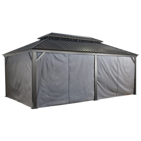 Sojag Grey Curtains for Monaco/Messina Gazebos, 12 x 20 ft., Outdoor Shades
