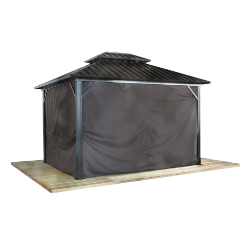 Sojag, rideaux bruns pour abri soleil Genova, 12 pi x 14 pi, polyester