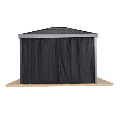 Sojag, rideaux noirs pour abri soleil Skylight, 10 pi x 12 pi, polyester filé, rideaux d'extérieur